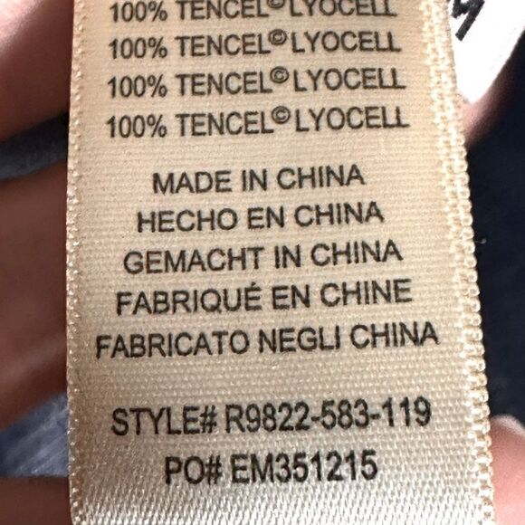 Cloth & Stone By Anthropologie Button Front Blue Denim Tencel Top Size Medium 📦 - Picture 6 of 9